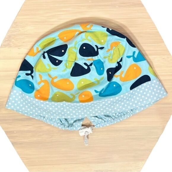 Whale/Polka Dot Contrast Euro Scrub Hat - Picture 6 of 7